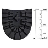 Vibram 1100T Montagna Heel, Size 45/46, Black Length 3 7/8 Inch - 100mm