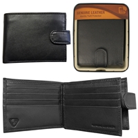 RFID Sheep Leather Wallet in Tin Black