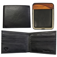 RFID Sheep Leather Bill Fold Wallet in Tin Black