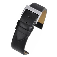 Black Leather Calf Watch Strap 22mm Extra Long