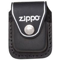 Zippo Black Leather Lighter Pouch With Clip LPCBK