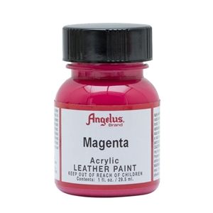 Angelus Acrylic Leather Paint 1 fl oz/30ml Bottle. Magenta 187
