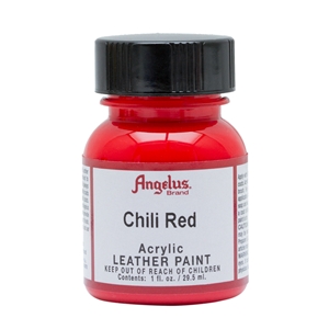 Angelus Acrylic Leather Paint 1 fl oz/30ml Bottle. Chili Red 260