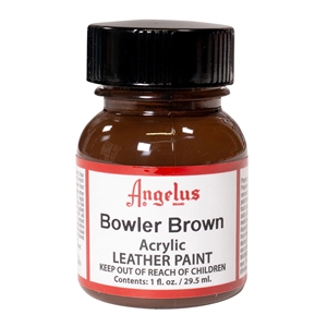 Angelus Acrylic Leather Paint 1 fl oz/30ml Bottle. Bowler Brown 273