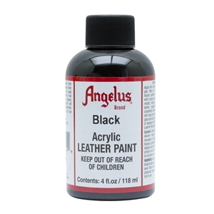 Angelus Acrylic Leather Paint 4 fl oz/118ml Bottle. Black 001
