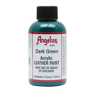 Angelus Acrylic Leather Paint 4 fl oz/118ml Bottle. Dark Green 171