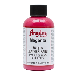 Angelus Acrylic Leather Paint 4 fl oz/118ml Bottle. Magenta 187