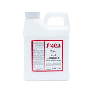 Angelus Acrylic Leather Paint Pint/472ml Bottle. White 005