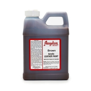 Angelus Acrylic Leather Paint Pint /472ml Bottle. Brown 014