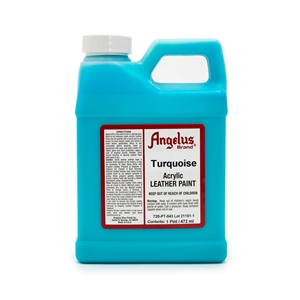 Angelus Acrylic Leather Paint Pint/472ml Bottle. Turquoise 043