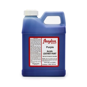 Angelus Acrylic Leather Paint Pint /472ml Bottle. Purple 047