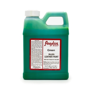 Angelus Acrylic Leather Paint Pint /472ml Bottle. Green 050