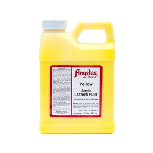 Angelus Acrylic Leather Paint Pint/473ml Bottle. Yellow 075