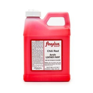 Angelus Acrylic Leather Paint Pint/472ml Bottle. Chili Red 260