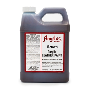 Angelus Acrylic Leather Paint Quart/946ml Bottle. Brown 014