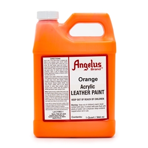 Angelus Acrylic Leather Paint Quart/946ml Bottle. Orange 024