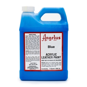 Angelus Acrylic Leather Paint Quart/946ml Bottle. Blue 040
