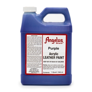 Angelus Acrylic Leather Paint Quart/946ml Bottle. Purple 047