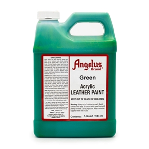 Angelus Acrylic Leather Paint Quart/946ml Bottle. Green 050