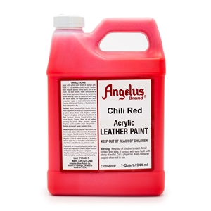 Angelus Acrylic Leather Paint Quart/946ml Bottle. Chili Red 260