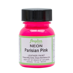 Angelus Neon Acrylic Leather Paint 1 fl oz/30ml Bottle. Parisian Pink 123