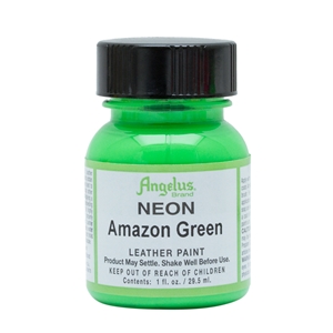 Angelus Neon Acrylic Leather Paint 1 fl oz/30ml Bottle. Amazon Green 125