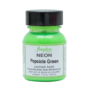 Angelus Neon Acrylic Leather Paint 1 fl oz/30ml Bottle. Popsicle Green 126
