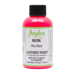 Angelus Neon Acrylic Leather Paint 4 fl oz/118ml Bottle. Rio Red 120