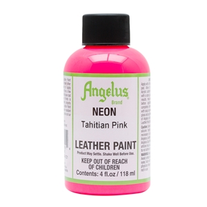 Angelus Neon Acrylic Leather Paint 4 fl oz/118ml Bottle. Tahitian Pink 121
