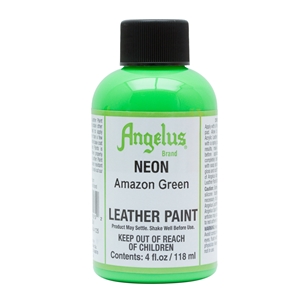 Angelus Neon Acrylic Leather Paint 4 fl oz/118ml Bottle. Amazon Green 125