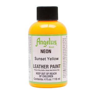 Angelus Neon Acrylic Leather Paint 4 fl oz/118ml Bottle. Sunset Yellow 128