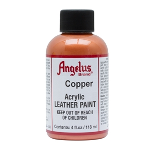 Angelus Metallic Acrylic Leather Paint 4 fl oz/118ml Bottle. Copper 141