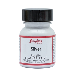 Angelus Metallic Acrylic Leather Paint 1 fl oz/30ml Bottle. Silver 150