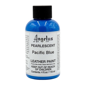 Angelus Pearlescent Acrylic Leather Paint 4 fl oz/118ml Bottle. Pacific Blue