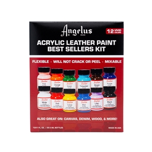 Angelus Acrylic Paint Best Sellers Kit Box inc 12 x 1 fl oz/30ml Bottles