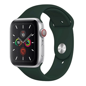 Silicone Band for Apple Watch, Band Width: 42/44/45mm, Length S-M, Dark Olive