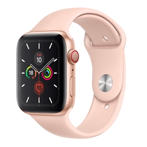 Silicone Band for Apple Watch, Band Width: 42/44/45mm, Length S-M, Pink Sand