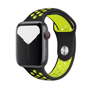 Silicone Sport Strap for Apple Watch, Band Width: 38/40/41mm, Length: S-M, Black/Volt