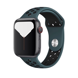 Silicone Sport Strap for Apple Watch, Band Width: 38/40/41mm, Length: S-M, Celestial Teal/Black