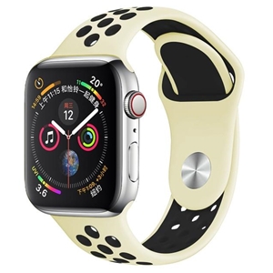 Silicone Sport Strap for Apple Watch, Band Width: 38/40/41mm, Length: S-M, Soft Yellow/Black