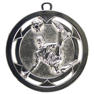 50mm Football Medal - Silver  Clearance Price 28p