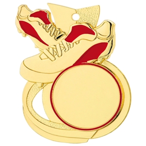 60mm Football Boot Medal Red and Gold Clearance Price 30p