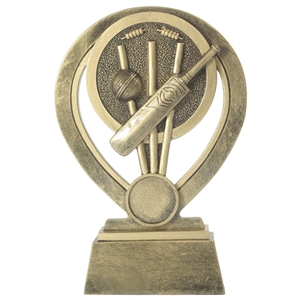 16cm Resin Cricket Award Antique Gold With Gold Clearance Price £1.75