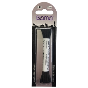Bama Blister Packed Cotton Laces 75cm Round 009 Black