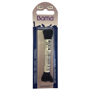 Bama Blister Packed Cotton Laces 75cm Round 080 Navy Blue