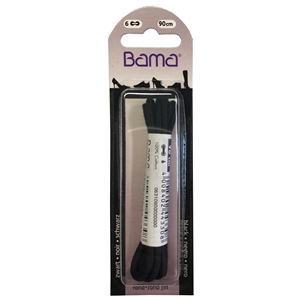 Bama Blister Packed Cotton Laces 90cm Round 009 Black