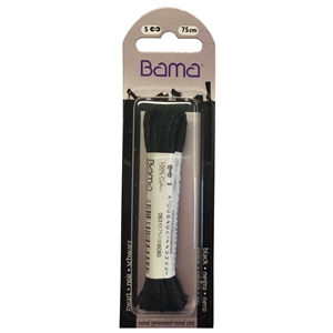 Bama Blister Packed Laces 75cm Waxed Round 009 Black