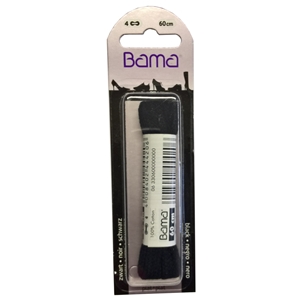 Bama Blister Packed Cotton Laces 60cm Flat 009 Black