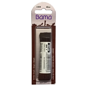 Bama Blister Packed Cotton Laces 60cm Flat 033 Brown