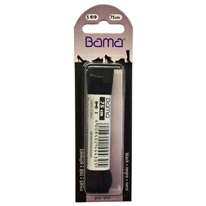 Bama Blister Packed Cotton Laces 75cm Flat 009 Black
